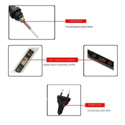 Forrasztópáka Szett 80 W-os elektromos , állítható hőmérsékletű LCD