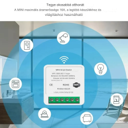 16A EWelink/Tuya Wifi Mini Smart 2-utas kapcsoló modul, Alexa Google Home támogatás