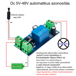 YX850 - Feszültség kimaradás érzékelő, átkapcsoló modul, 5-48V DC
