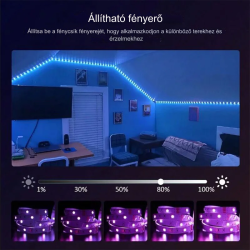 WiFi RGB LED szalagfény szett 5m - Távirányítóval és APP vezérléssel