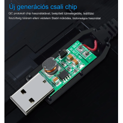 USB DC 5V–12V átalakító kábel + csatlakozófejek