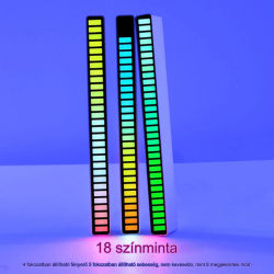 32 LED RGB zenei ritmusérzékelő fénycsík – Asztali tartóval és újratölthető akkumulátorral
