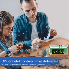 A TJ-56-428 4-Digites Digitális Ébresztőóra Készlet akril házzal tökéletes DIY elektronikai projekt