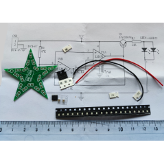 Ötágú Csillag DIY Készlet Pulzáló Fényű Kék LED világítással - Elektronikai Tanulókészlet