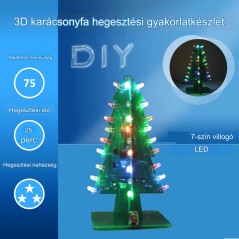 3D Karácsonyfa LED DIY Készlet 7 Színű Villogó LED
