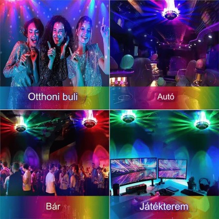 Színes Forgó Disco LED Fény 48 LED-es Lámpa RGB