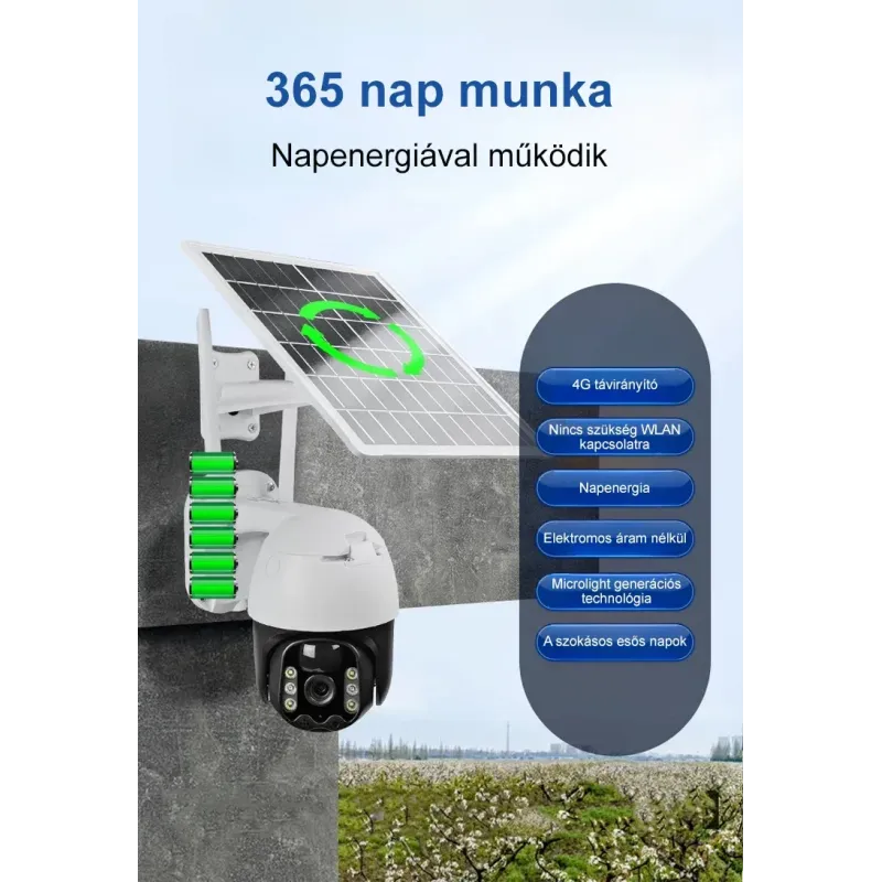 Napelemes Wifis IP Kamera – 360° Forgatható Napelemes Wifis IP Kamera – 360° Forgatható