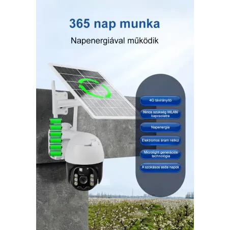 Napelemes 4G IP Kamera – Forgatható, Wifis, Ajándék SD kártya | SmartElektronika.hu