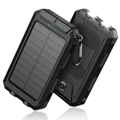 Napelemes 8000 mAh Power Bank LED zseblámpával – Kültéri USB töltő | SmartElektronika.hu